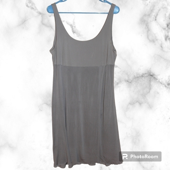 EILEEN Fisher Gray Knee Length Silk Dress - Picture 1 of 5